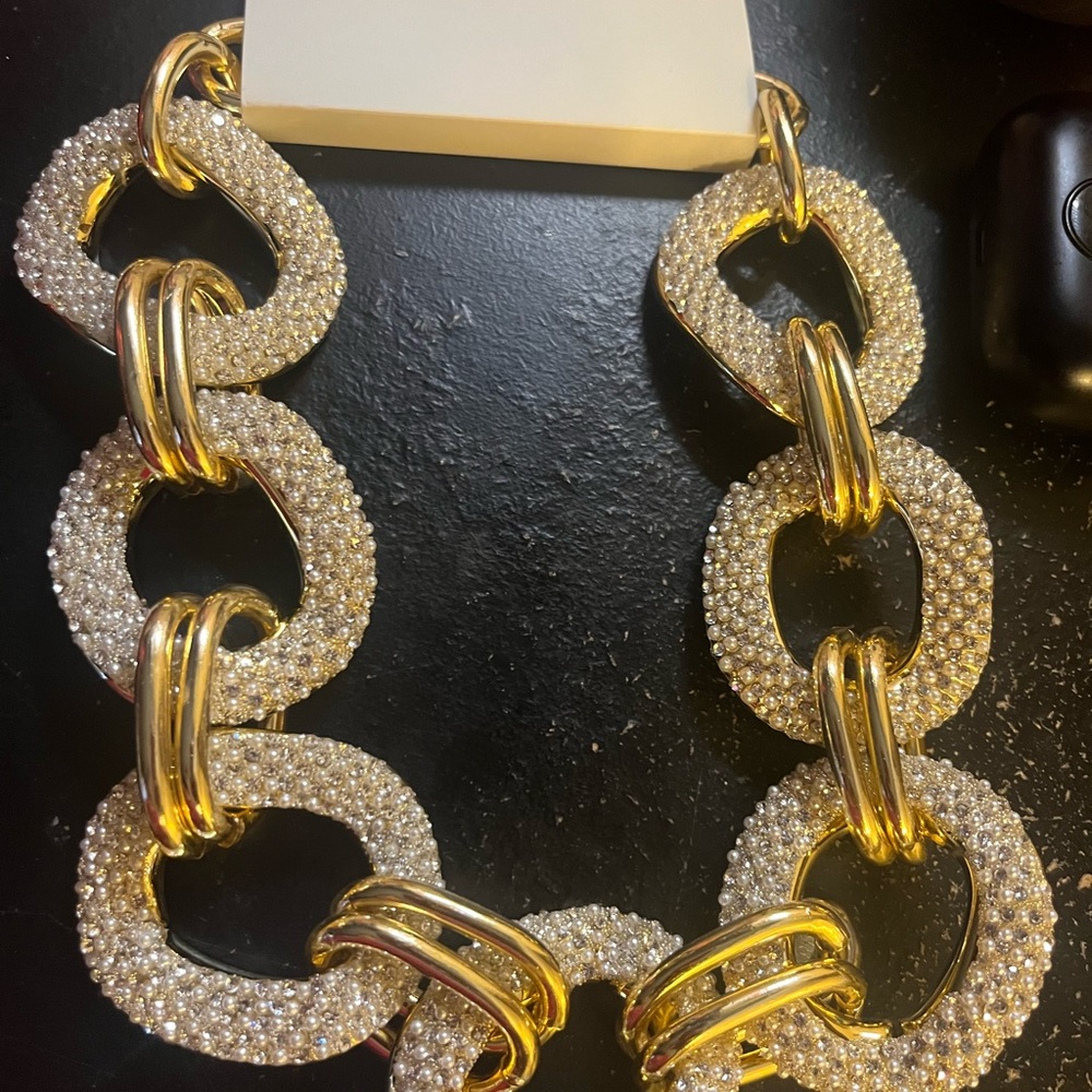 Gold and Silver Chain Link Necklace